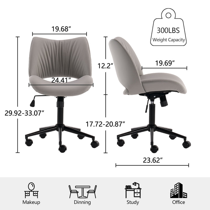 YOUNIKE Home Office Chair Armless Desk Chair with Widened Back