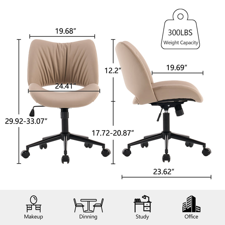 YOUNIKE Home Office Chair Armless Desk Chair with Widened Back
