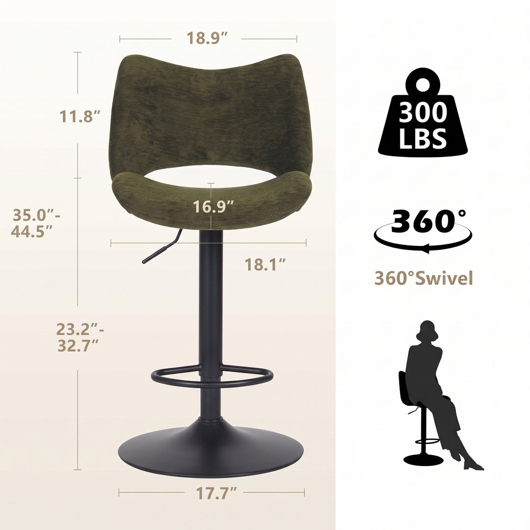 YOUNIKE Bar Stools Modern Counter Stools with Widened Back