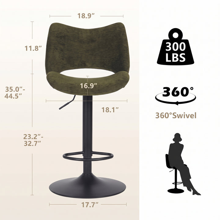 YOUNIKE Bar Stools Modern Counter Stools with Widened Back