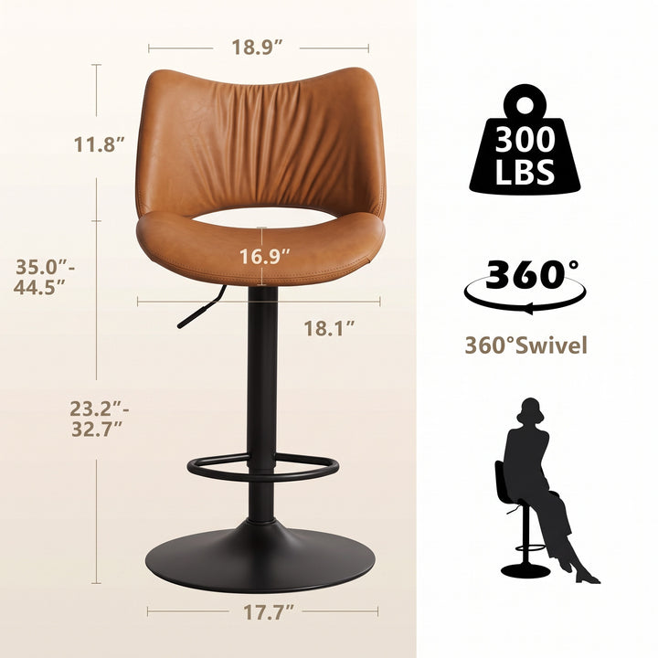 YOUNIKE Bar Stools Modern Counter Stools with Widened Back