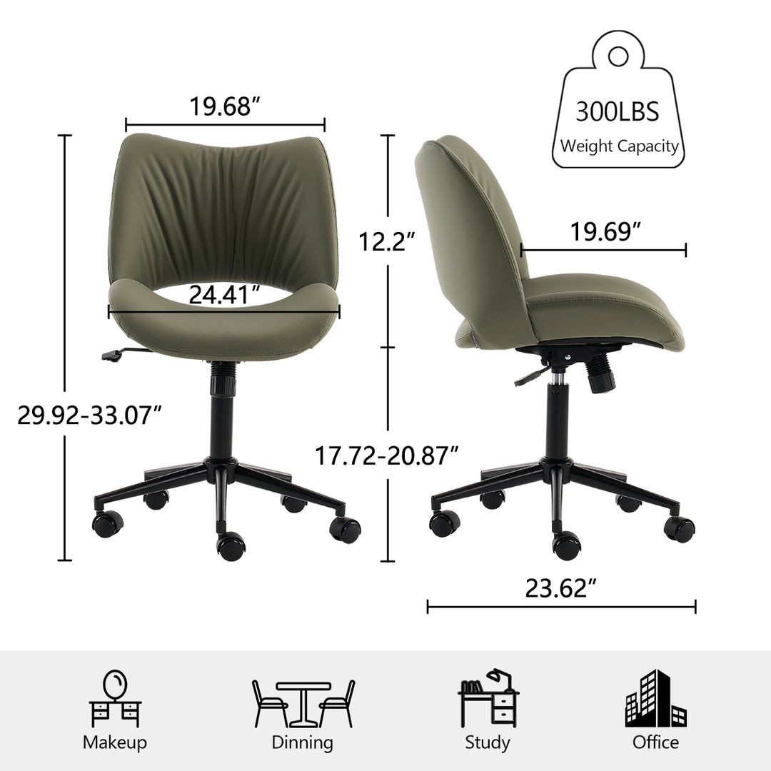 YOUNIKE Home Office Chair Armless Desk Chair with Widened Back