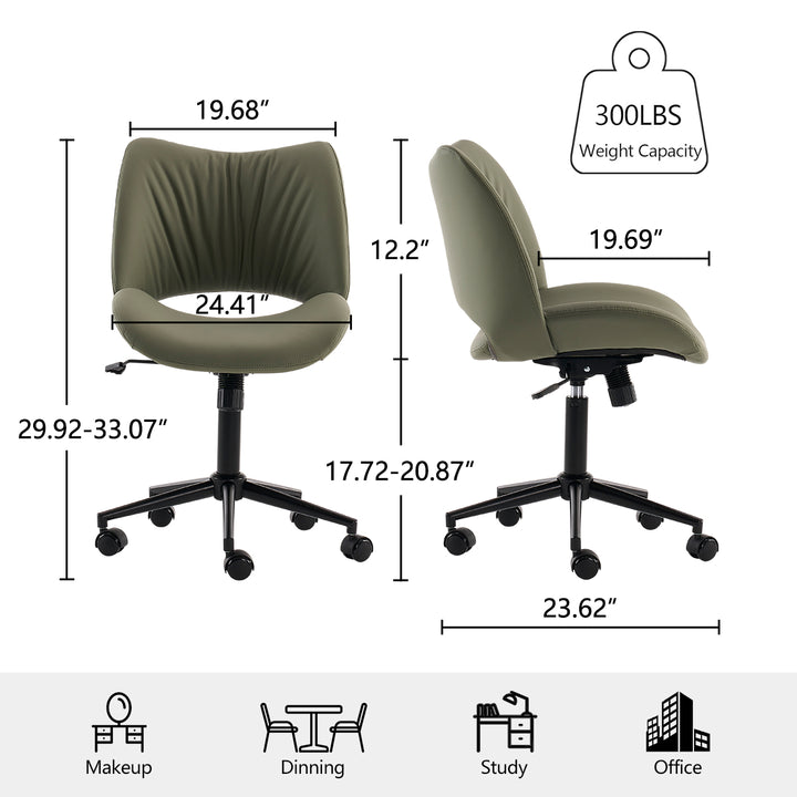 YOUNIKE Home Office Chair Armless Desk Chair with Widened Back