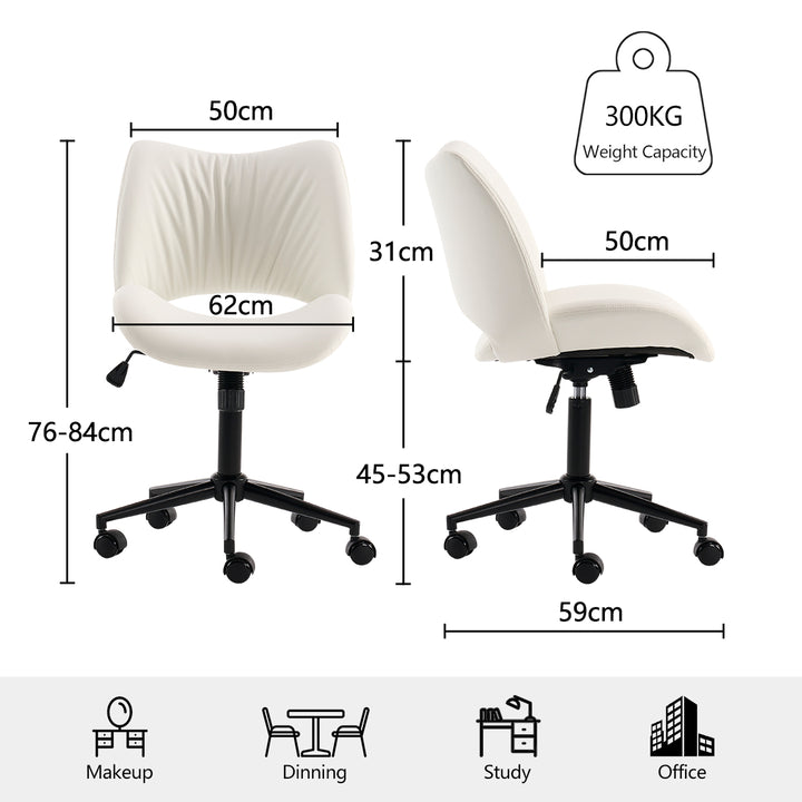 YOUNIKE Home Office Chair Armless Desk Chair with Widened Back