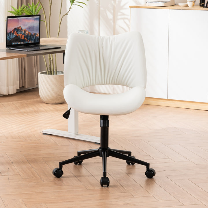YOUNIKE Home Office Chair Armless Desk Chair with Widened Back