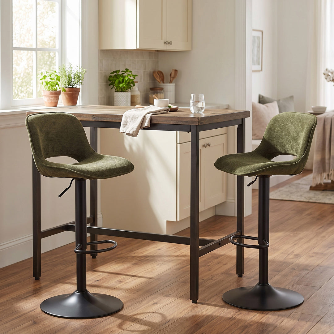 YOUNIKE Bar Stools Patchwork Counter Height Stools Set of 2
