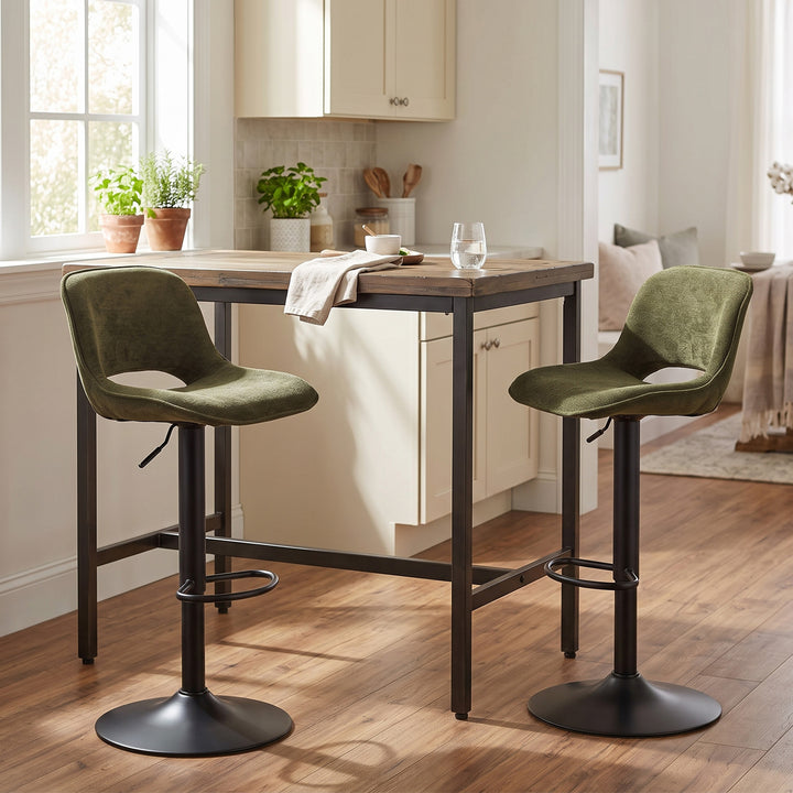 YOUNIKE Bar Stools Patchwork Counter Height Stools Set of 2