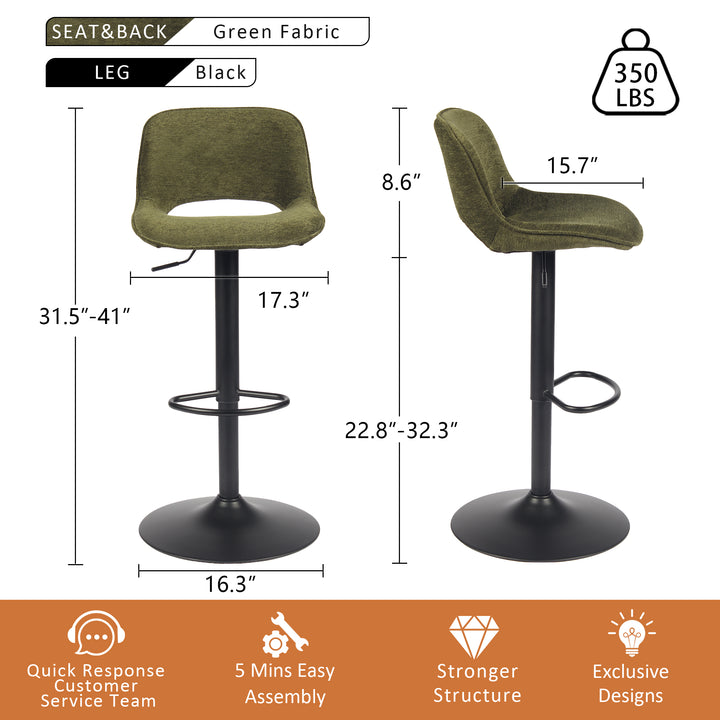 YOUNIKE Bar Stools Patchwork Counter Height Stools Set of 2