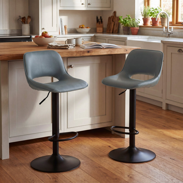 grayaish green bar stools