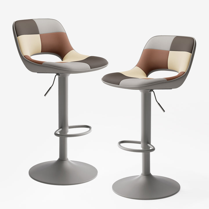 YOUNIKE Bar Stools Patchwork Counter Height Stools Set of 2