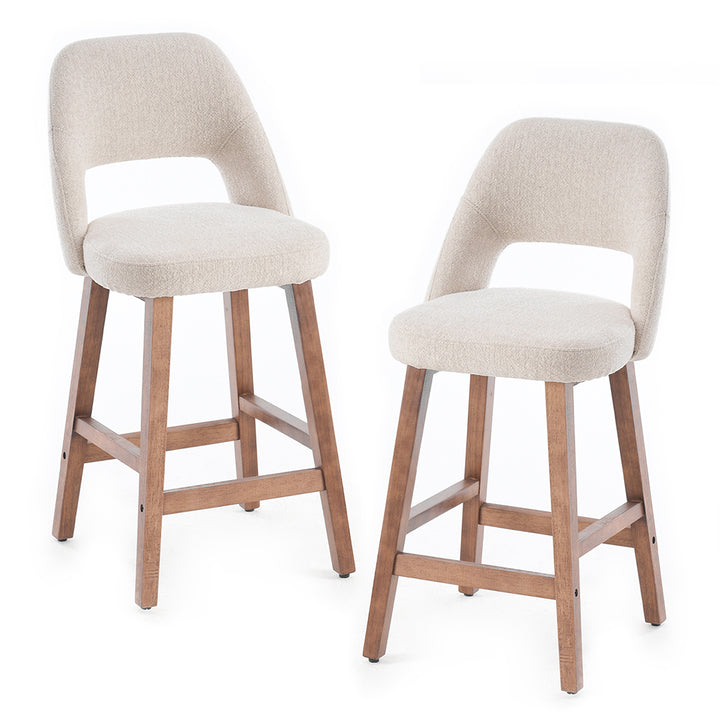 YOUNIKE Bar Stools Set of 2 Wooden Bar Chairs with Back