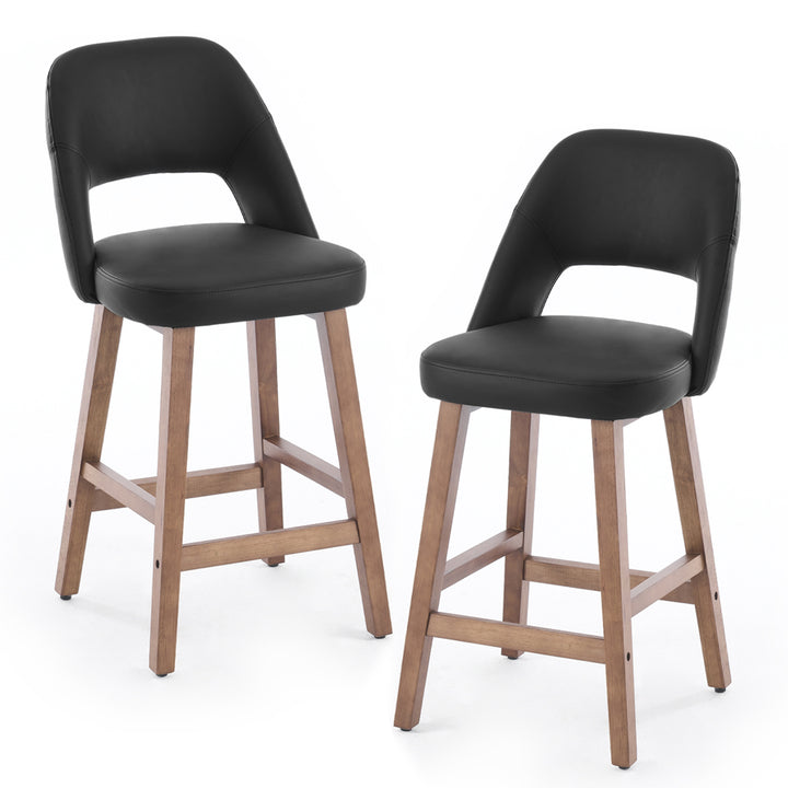 YOUNIKE Bar Stools Set of 2 Wooden Bar Chairs with Back