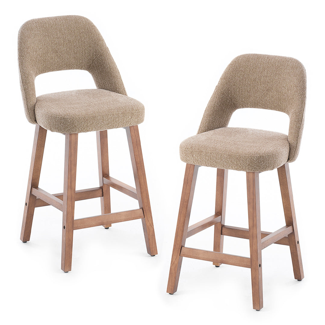 YOUNIKE Bar Stools Set of 2 Wooden Bar Chairs with Back