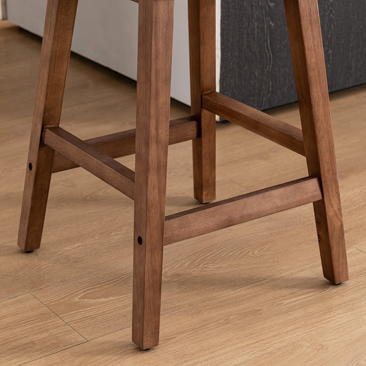 YOUNIKE Bar Stools Set of 2 Wooden Bar Chairs with Back