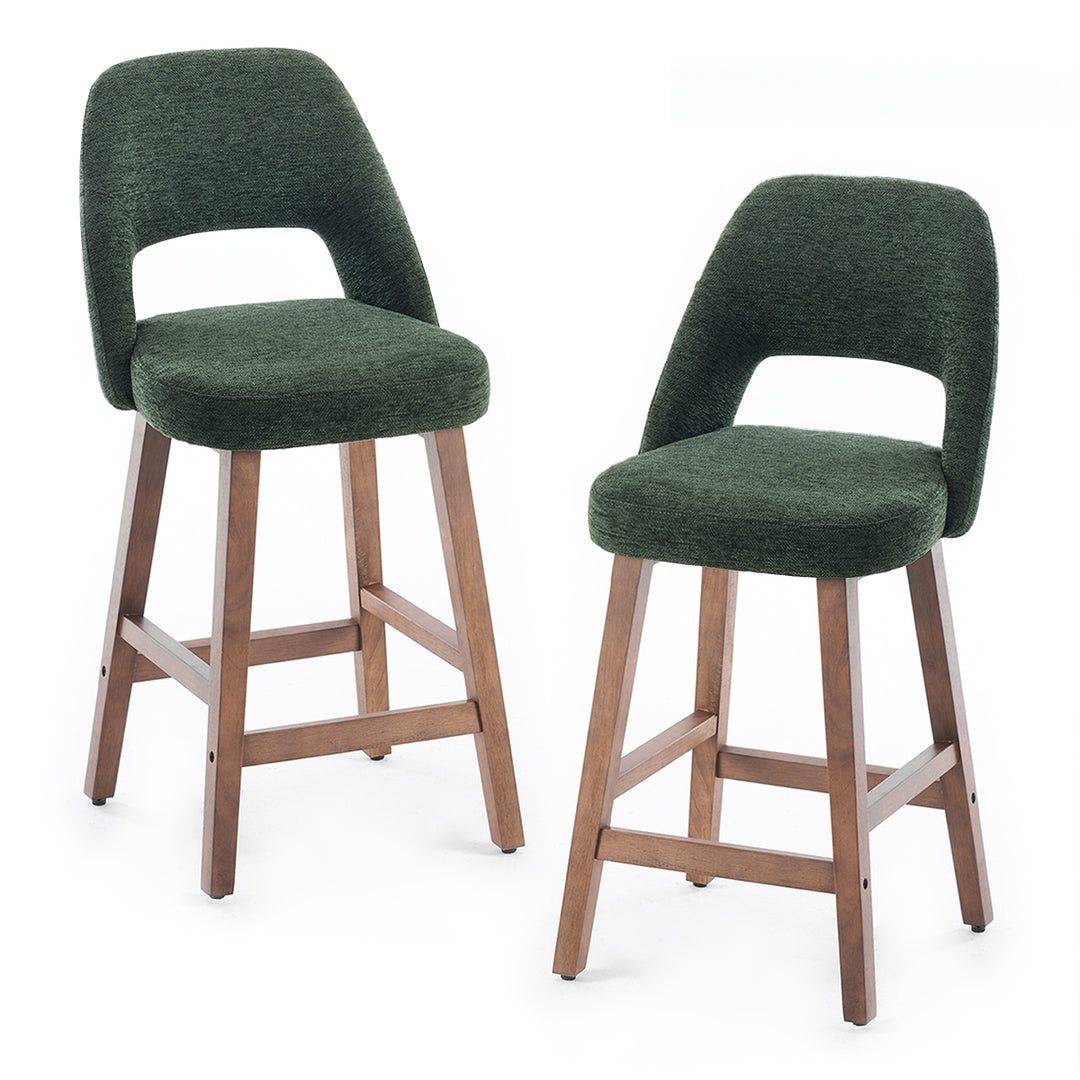 YOUNIKE Bar Stools Set of 2 Wooden Bar Chairs with Back