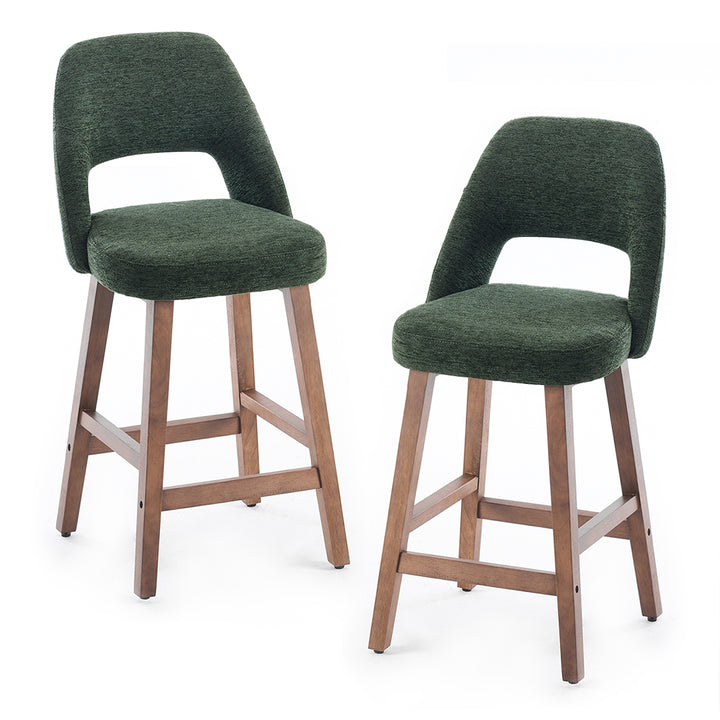 YOUNIKE Bar Stools Set of 2 Wooden Bar Chairs with Back
