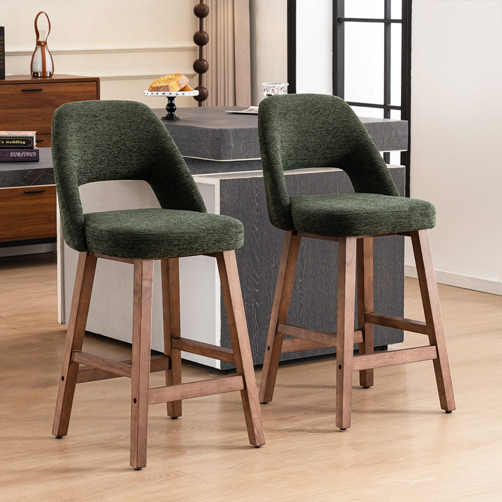 YOUNIKE Bar Stools Set of 2 Wooden Bar Chairs with Back