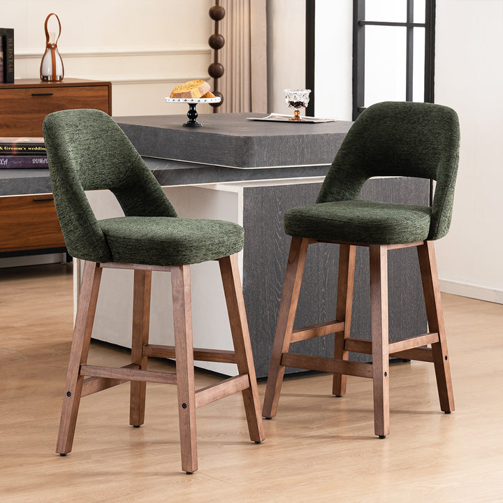 YOUNIKE Bar Stools Set of 2 Wooden Bar Chairs with Back