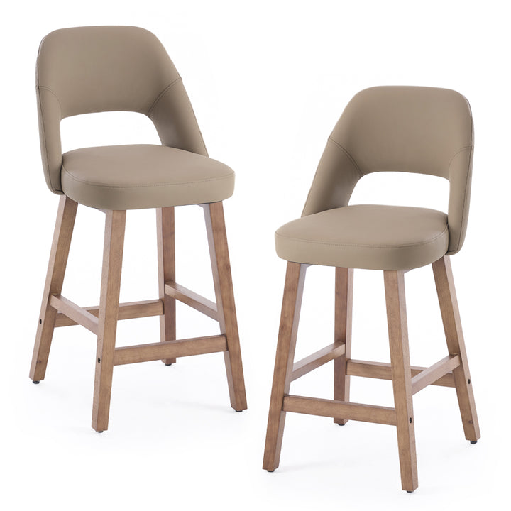 YOUNIKE Bar Stools Set of 2 Wooden Bar Chairs with Back