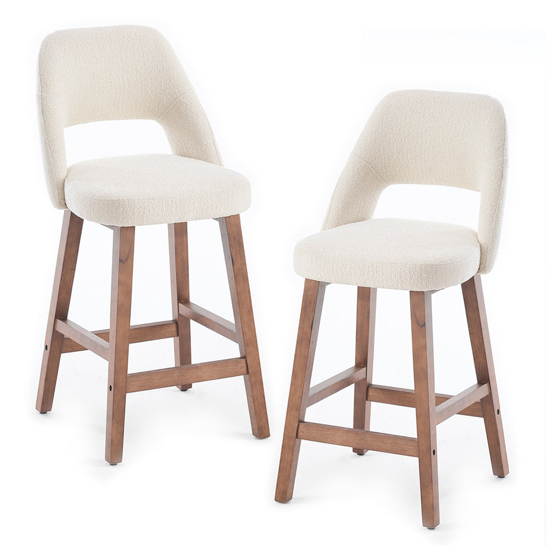 YOUNIKE Bar Stools Set of 2 Wooden Bar Chairs with Back