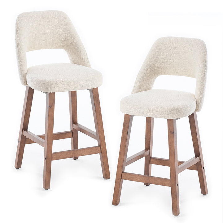 YOUNIKE Bar Stools Set of 2 Wooden Bar Chairs with Back