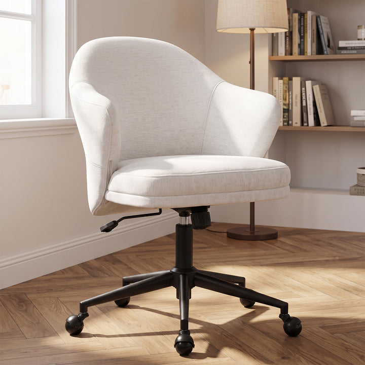 YOUNIKE Modern Shell Office Chair with Arms Rolling Swivel Home Office Chair