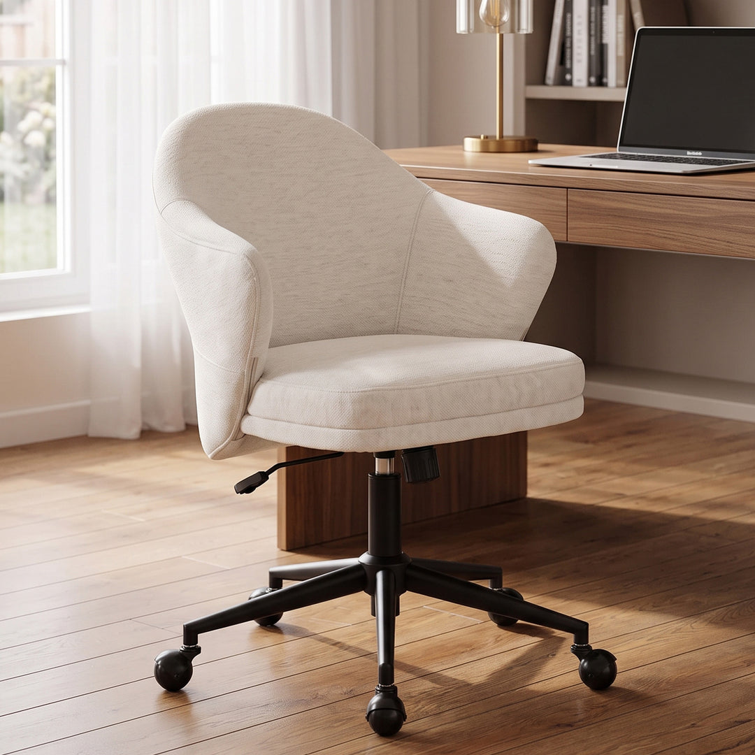 YOUNIKE Modern Shell Office Chair with Arms Rolling Swivel Home Office Chair