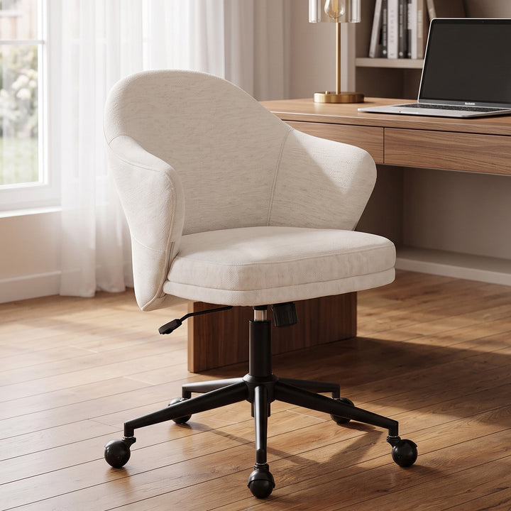YOUNIKE Modern Shell Office Chair with Arms Rolling Swivel Home Office Chair