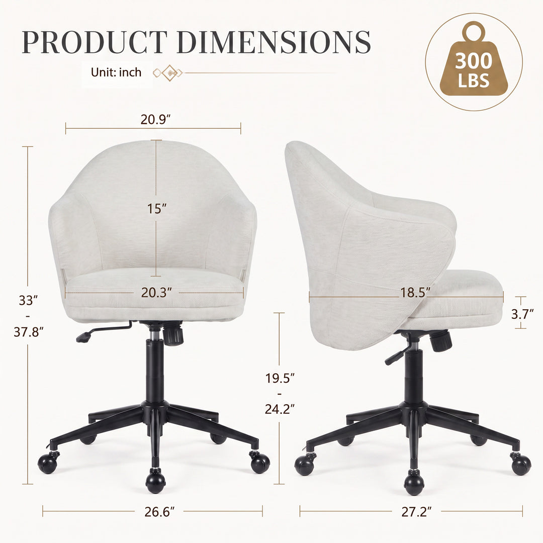 YOUNIKE Modern Shell Office Chair with Arms Rolling Swivel Home Office Chair