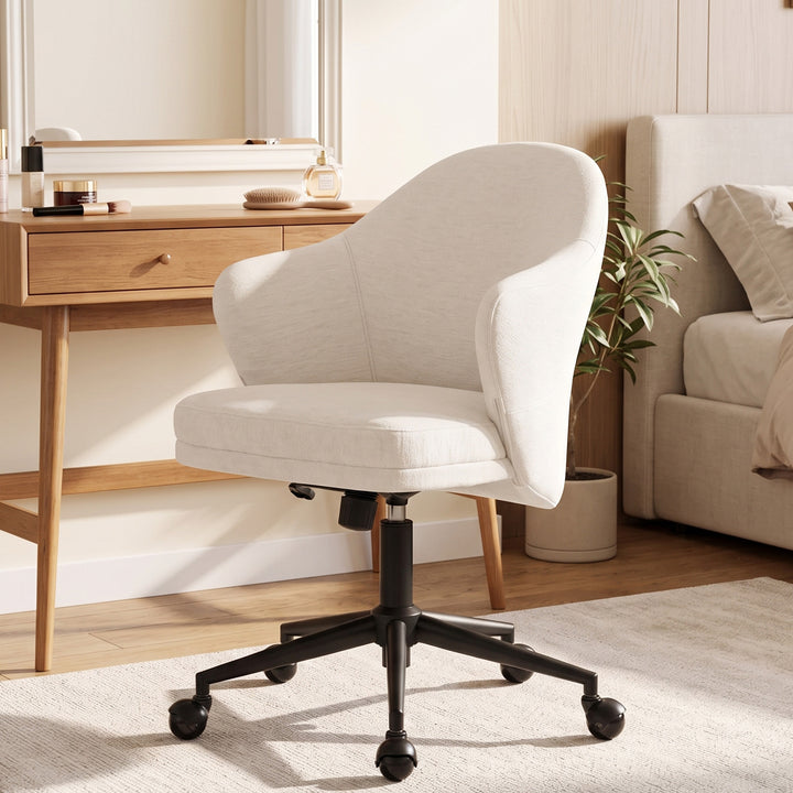 YOUNIKE Modern Shell Office Chair with Arms Rolling Swivel Home Office Chair