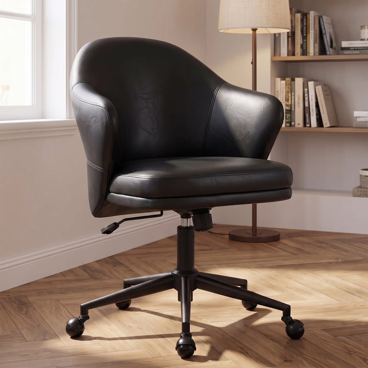 YOUNIKE Modern Shell Office Chair with Arms Rolling Swivel Home Office Chair