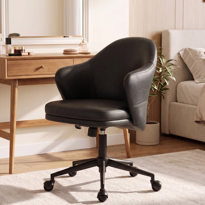 YOUNIKE Modern Shell Office Chair with Arms Rolling Swivel Home Office Chair