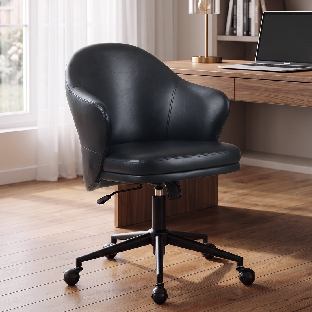YOUNIKE Modern Shell Office Chair with Arms Rolling Swivel Home Office Chair