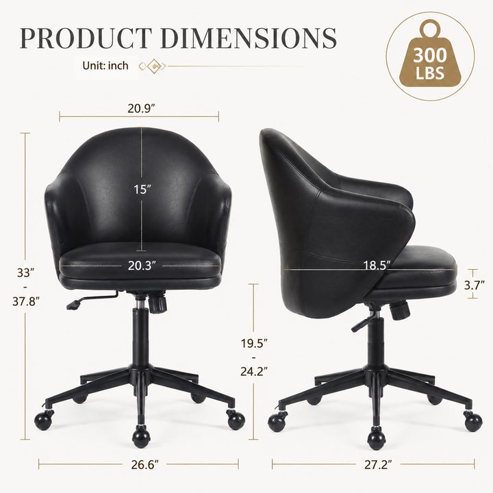 YOUNIKE Modern Shell Office Chair with Arms Rolling Swivel Home Office Chair