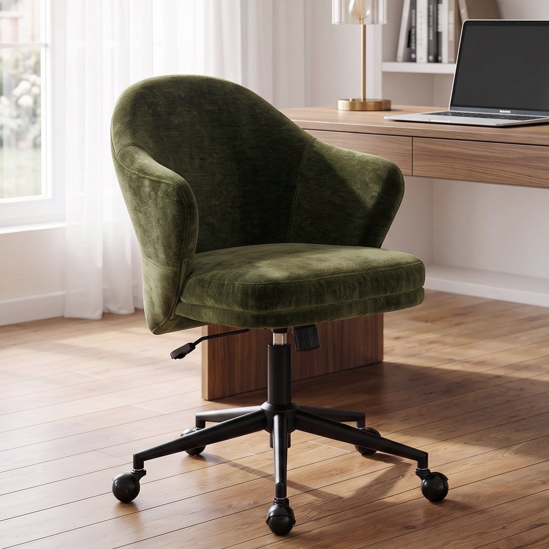 YOUNIKE Modern Shell Office Chair with Arms Rolling Swivel Home Office Chair