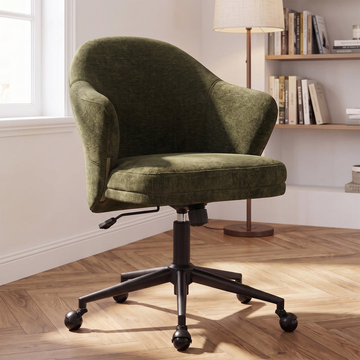 YOUNIKE Modern Shell Office Chair with Arms Rolling Swivel Home Office Chair