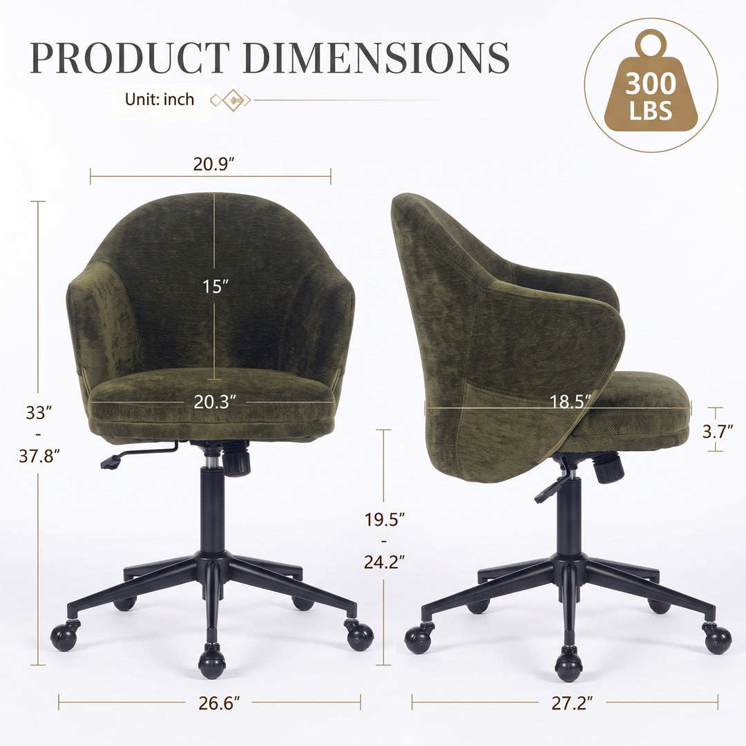 YOUNIKE Modern Shell Office Chair with Arms Rolling Swivel Home Office Chair