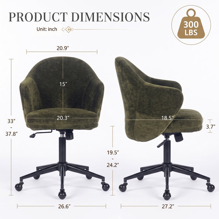 YOUNIKE Modern Shell Office Chair with Arms Rolling Swivel Home Office Chair
