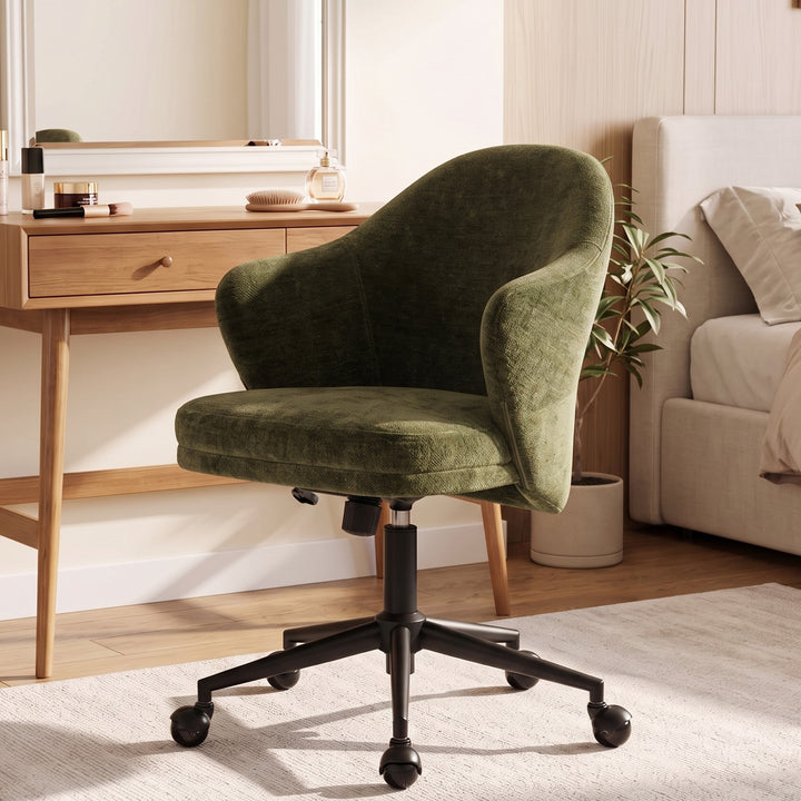 YOUNIKE Modern Shell Office Chair with Arms Rolling Swivel Home Office Chair