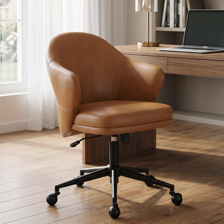 YOUNIKE Modern Shell Office Chair with Arms Rolling Swivel Home Office Chair