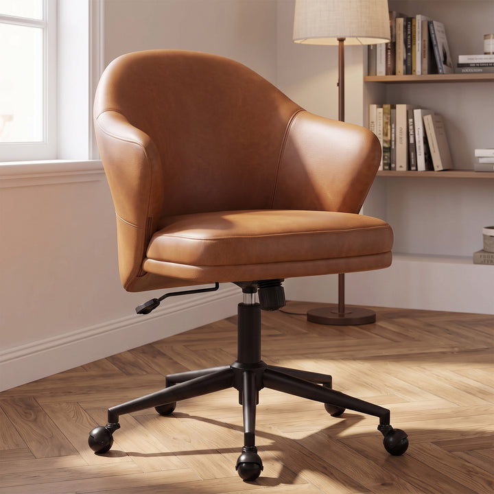 YOUNIKE Modern Shell Office Chair with Arms Rolling Swivel Home Office Chair