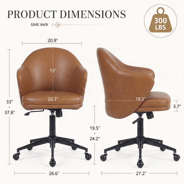 YOUNIKE Modern Shell Office Chair with Arms Rolling Swivel Home Office Chair