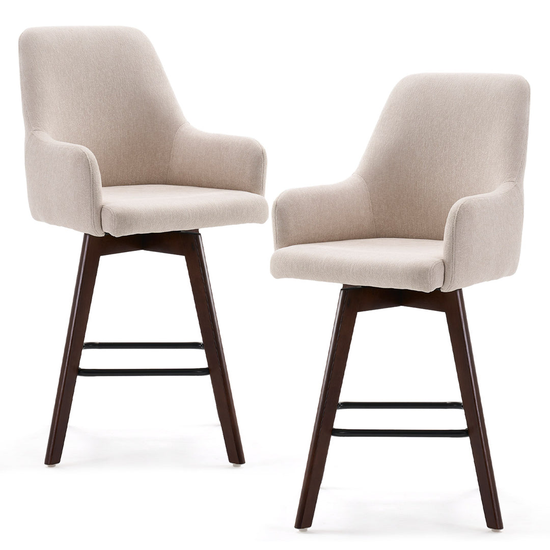 YOUNIKE Swivel Bar Chairs Wooden Bar Stools