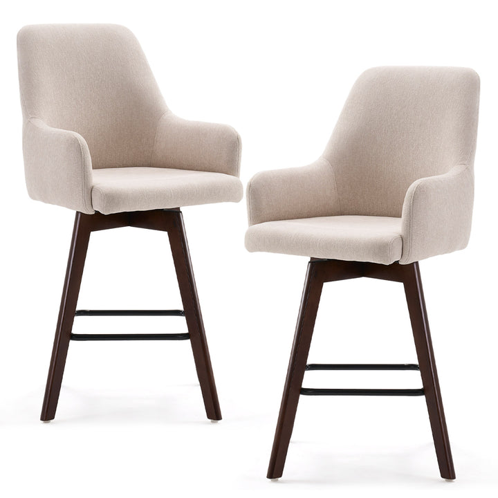 YOUNIKE Swivel Bar Chairs Wooden Bar Stools