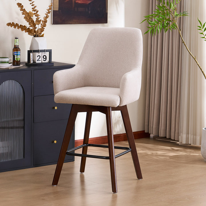 YOUNIKE Swivel Bar Chairs Wooden Bar Stools