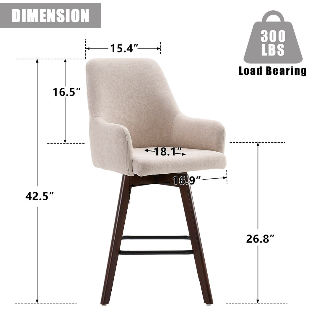 YOUNIKE Swivel Bar Chairs Wooden Bar Stools