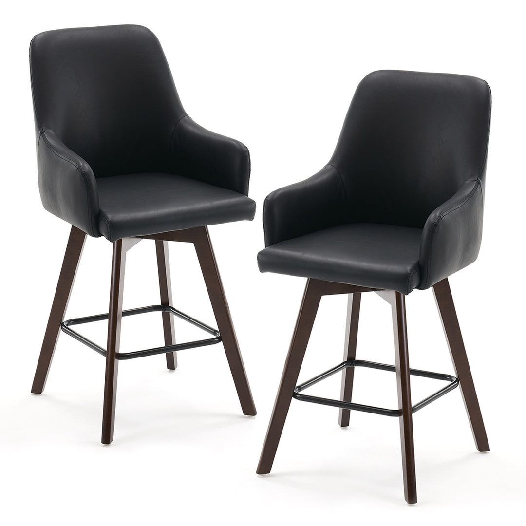 YOUNIKE Swivel Bar Chairs Wooden Bar Stools