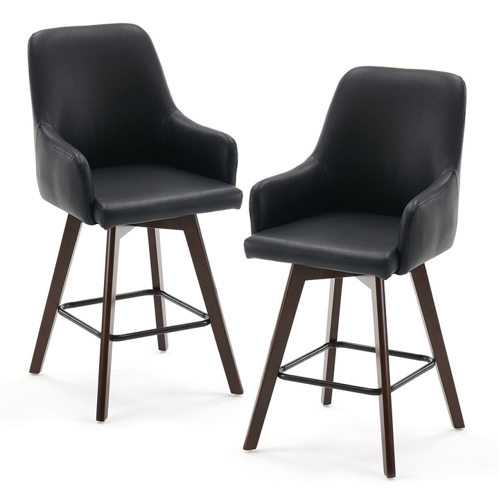 YOUNIKE Swivel Bar Chairs Wooden Bar Stools