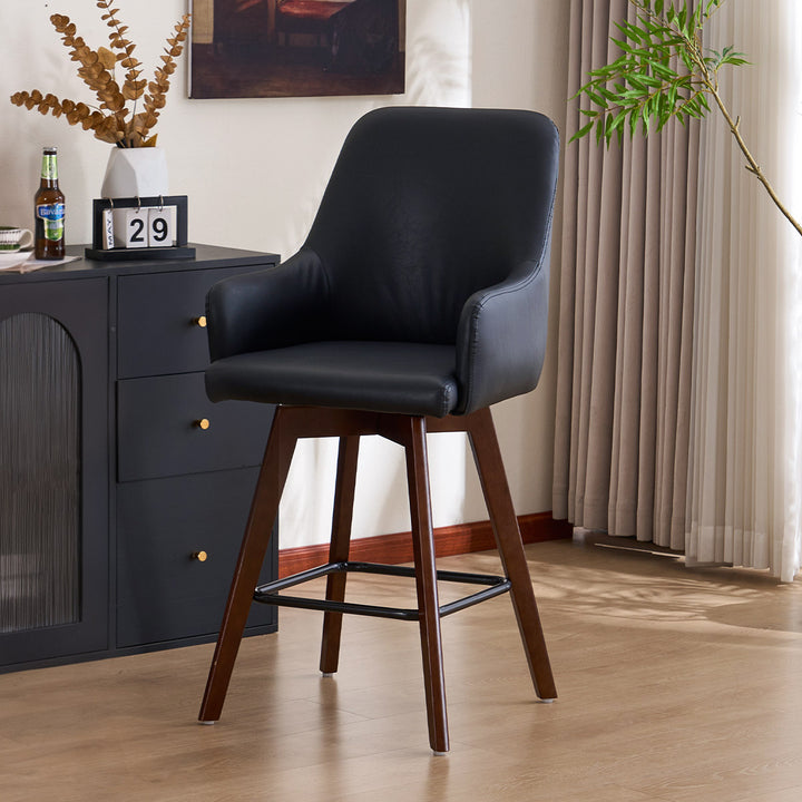 YOUNIKE Swivel Bar Chairs Wooden Bar Stools