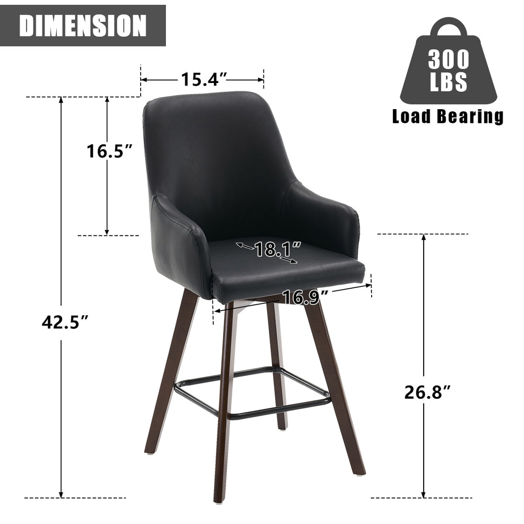 YOUNIKE Swivel Bar Chairs Wooden Bar Stools